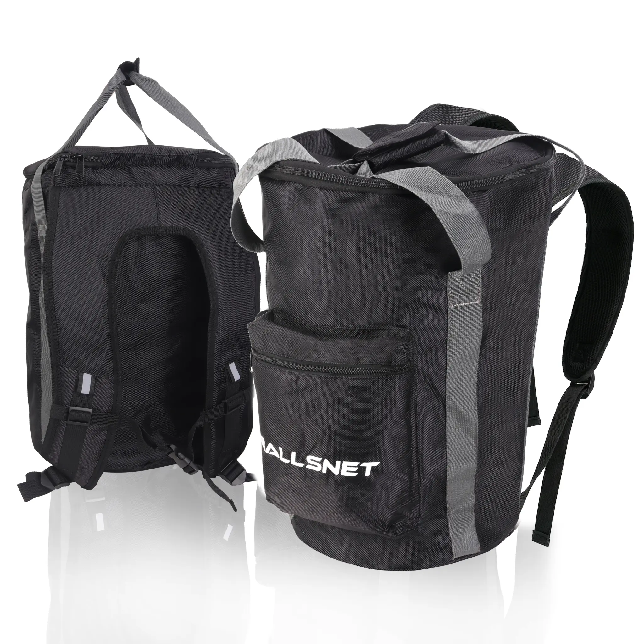 Polyester Youth & Coaches Baseball Bucket Bag - 2-in-1 Carry Options, Hands-Free Breathable Padded Adjustable Shoulder Straps with Reflective Accents, 6-gal Capacity, Multiple Pockets, Holds 70+ Baseballs/Softballs Gear Accessories, Padded Straps, Adjusta