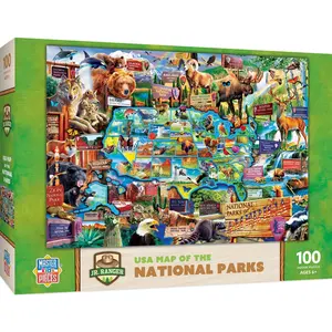 USA Map of the National Parks - 100 Piece Jigsaw Puzzle USA Map of the National Parks - 100 Piece Jigsaw Puzzle