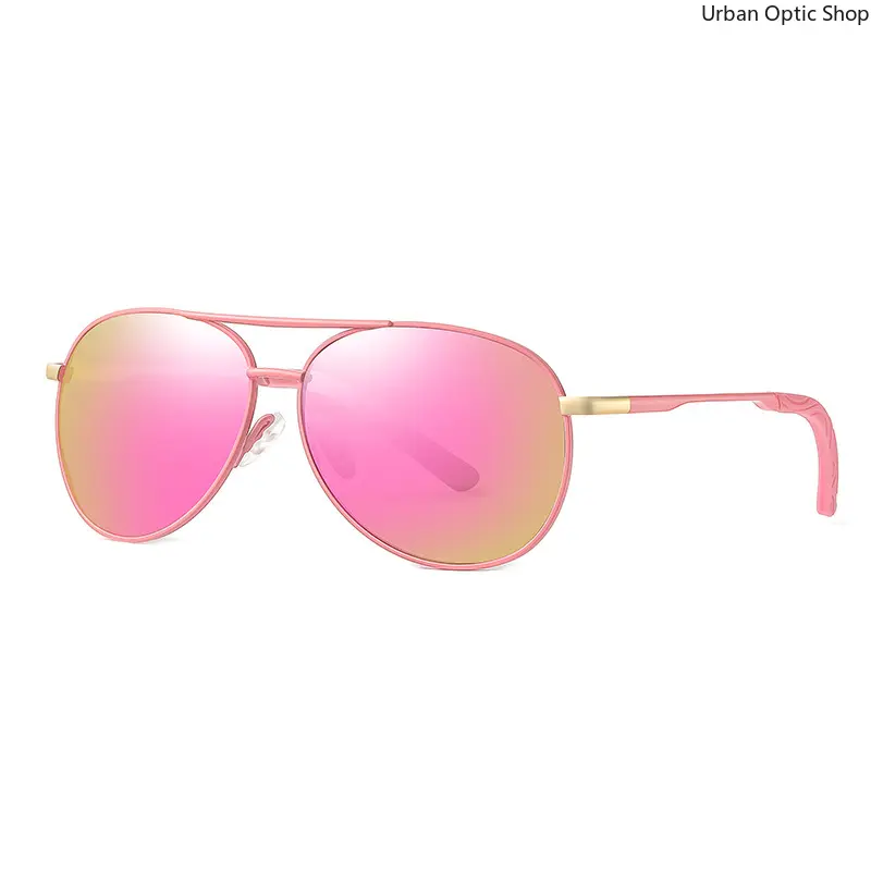Retro Aviator Sunglasses for Women, Trendy Casual Pink Metal Frame with Gradient Mirror Lenses, UV400 Protection, Casual Stylish Glasses, Trendy Casual Aviator