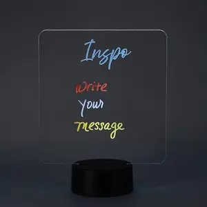 Mr.BriteSign Inspo Board - Customizable LED Acrylic Motivational Sign with Write-On Feature & Color-Changing Base - Personalized Gift or Desk Decor