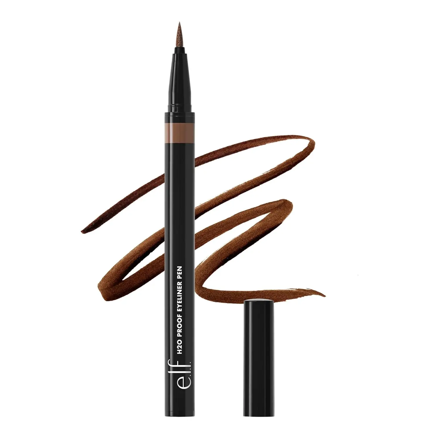 e.l.f. H2O Proof Eyeliner Pen, Felt Tip, Waterproof, Long-Lasting, High-Pigmented Liner For Bold Looks, Vegan & Cruelty-Free, Jet Black. 0.02 Fl Oz