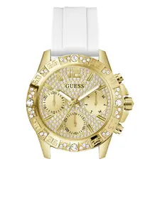GUESS Female Gold-Tone Silicon Multifunction Watch