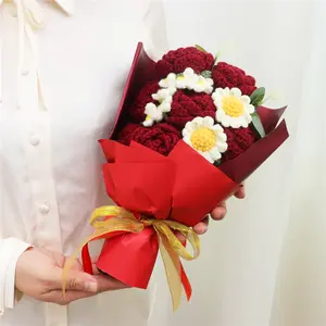 Handmade Crochet Flower Bouquet for Birthday gift
