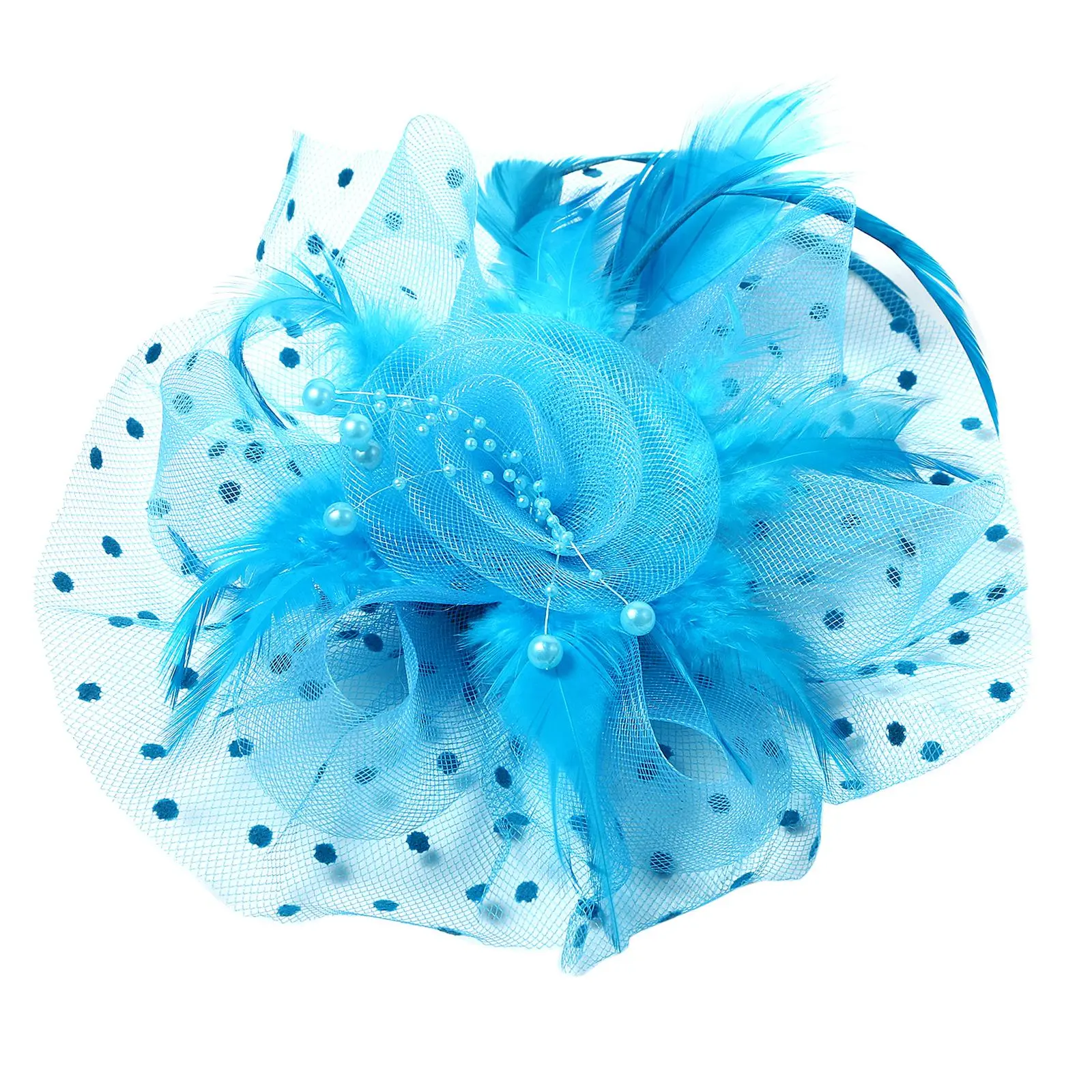 OIDEA Female Fascinator Hat - Feather Mesh Embellished Clip Hair Headband, Elegant Dainty Kentucky Derby Hair Accessory for Tea Party, Wedding, Hair Feathers