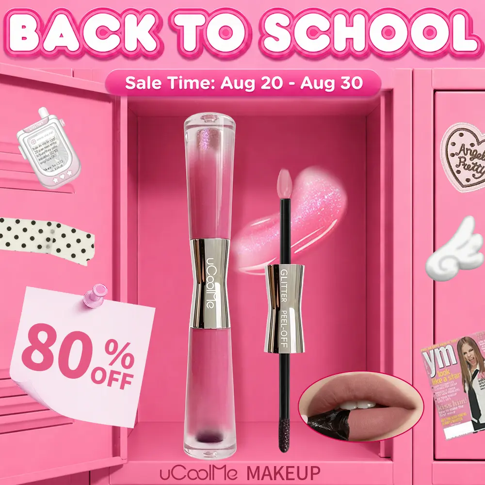 uCoolMe double-ended multi-effect peel-off lip tint gloss with a long-lasting base color, pearlescent plumping effect, transfer-proof, can be used as a lip gloss or lip liner #tiktokshopbacktoschool