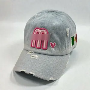 Mexico Dad Hat Distressed adjustable metal buckle