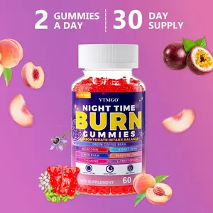 NIGHT TIME BURN GUMMIES-Antioxidant Magic: Contains White Kidney Beans, Green Coffee Beans, Lemon Balm, Melatonin And Passion flower Good Sleep Support