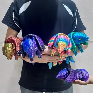 Flexible 3D Printed Pangolin Statue, Cute Animal Action Model for Home Office Decor, 32cm/12.6in & 16cm/6.3in Sizes