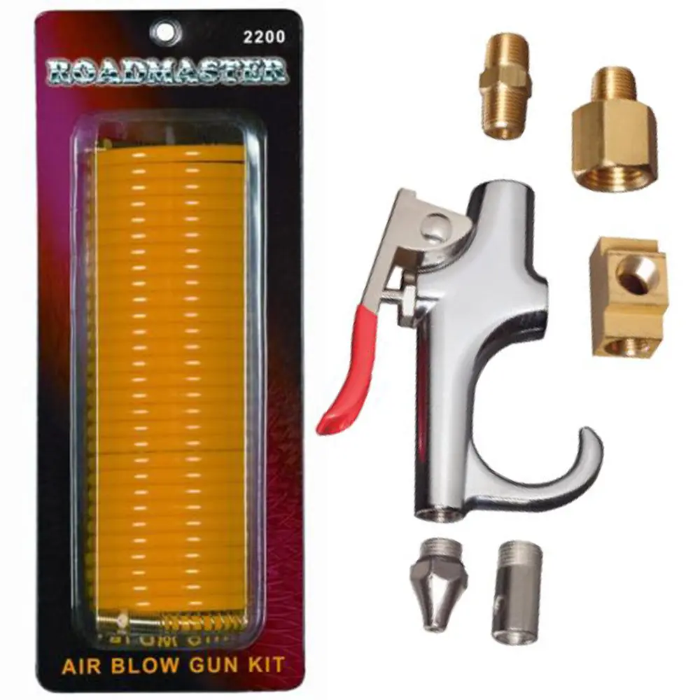 Chrome 25-ft Air Blow Gun Kit, Automotive Semi Truck Cleaning Accessory