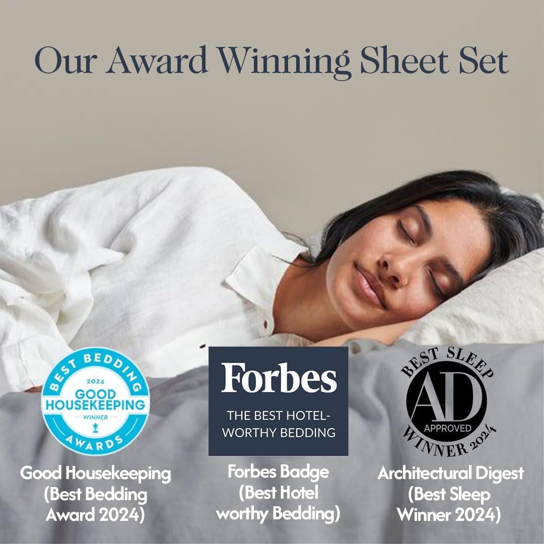 Eucalyptus Sheets – 100% Tencel Sheets, 300 TC Ultra-Soft, Breathable Percale Weave, 4-Piece Bedding Set for a Refreshing, Comfortable Sleep (White, King)