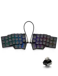 YIVU Split Ergonomic Mechanical Keyboard RGB Backlit 40% Hot-Swap Wired Gaming/Office Keyboard for Mac/Windows 46 Keys QMK/VIA Programmable