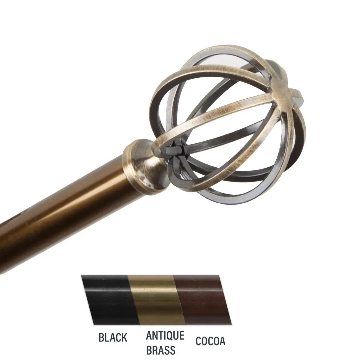 Central Design 4862-484 Adjustable Double Curtain Rod with Holdback, 0.81 in. Diameter Metal Extension Rod, 48-84 in. Length Antique Brass Window-Dressing Hardware for Any Room, Bold Look, Metal Extension Rod Window-Dressing Hardware