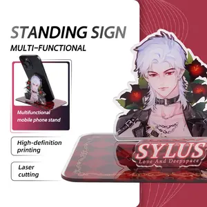 Love and Deepspace Hand-Painted Mech Style Sylus Acrylic Phone Stand - Anime Desk Decor,  Premium Vibrant Collectible Holder- Mech Skin Cellphone Smartphone key chains for women Mount men's accessories labubu accessory anime accessories mini trinkets