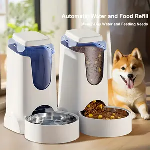 1pc Smart Gravity Pet Feeder & Waterer - Durable Stainless Steel Bowl, Self-Serve Station for Indoor Dogs, Effortless Hydration and Nutrition Solution