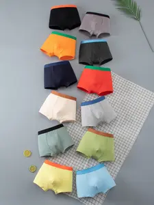 12-Pack Solid Color Kids Underwear, Youth Underwear, Soft and Comfortable, Cute Style, Multiple Colors Available, Ideal for Daily Wear