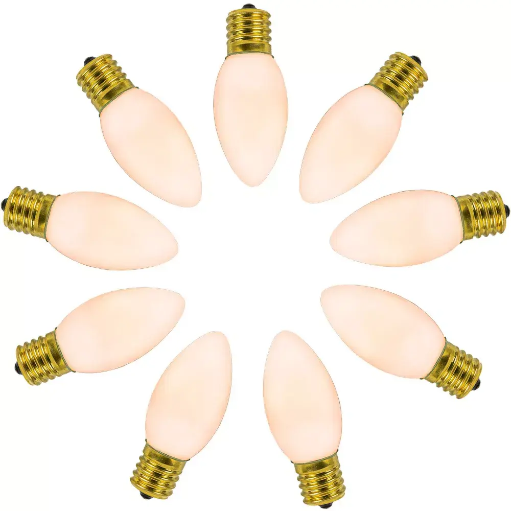 Novelty Lights White C9 LED RetroGlo Christmas Replacement Bulbs