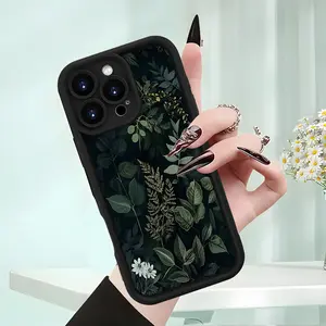 Phone Case - Forest Green Leaf Creative Phone Case, Suitable for Iphone17/17Air/17Pro/17Promax, Iphone16/16Plus/16Pro/16Promax, Iphone15/15Plus/15Pro/15Promax, 13/12/11/8/7/Xr/Xs/Xsmax Smartphone Case