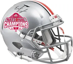 Emeka Egbuka Ohio State Buckeyes Autographed 2024 College Football Playoff National Champions Logo Riddell Speed Authentic Helmet - Fanatics Authentic Certified
