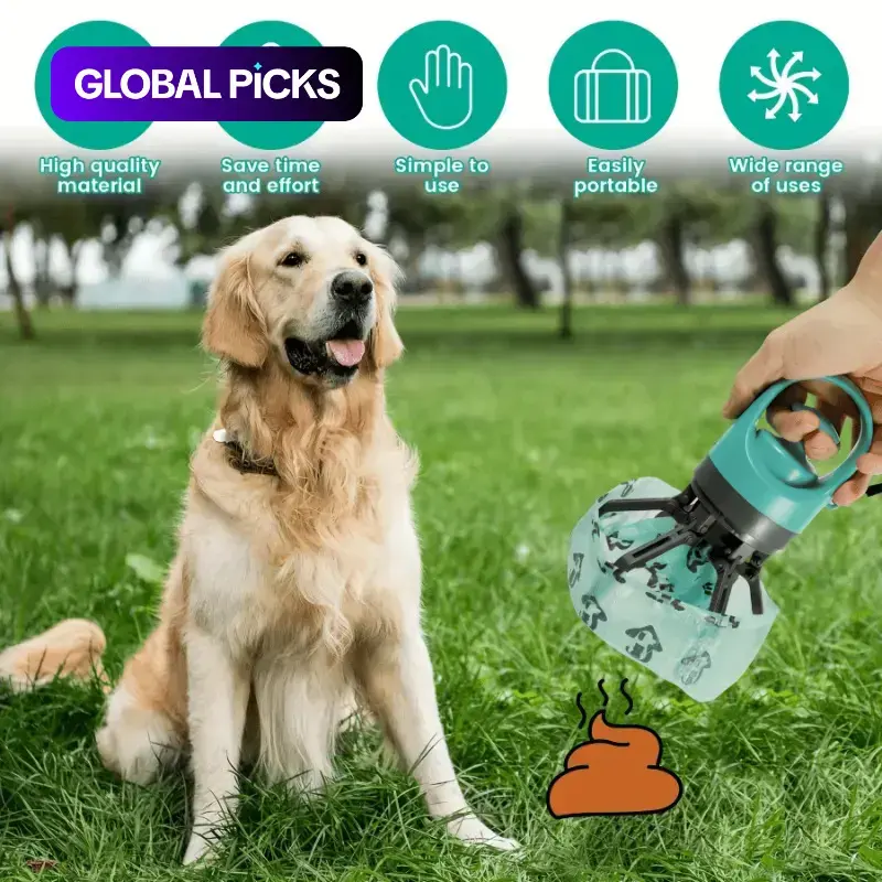 Portable Pet Poop Scooper, 1 Count Dog Waste Bag Holder and Dispenser, Outdoor Dog Poop Scoop, Pet Supplies #GLOBAL PICKS