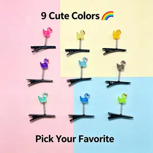 Glow in the Dark Duck Hair Clip for Girls, Kawaii Mini Rubber Duck Barrette, Cute Y2K Cartoon Braid Accessory, Funny Aesthetic Hair Clip for Party, Festival, Daily Wear, Gifts & Cute Hairstyles