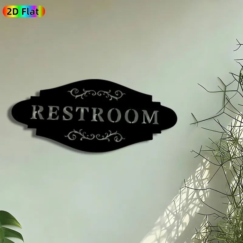 1pc Restroom Sign Metal Wall Art, Vintage Restroom Statue Mural, Artistic Wall Sign, Perfect for Home Decoration, Housewarming, Restaurant Opening Decor, Bar Restroom Coffee Shop Decor, Ideal Gift for Hospitality Business Owners.