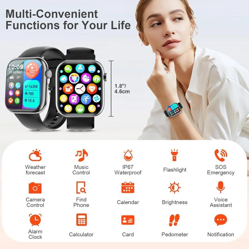 Fruit Intelligence Smart Watch Answer/Make a Call Bluetooth Smart Watch for IOS Android Men'S and Women'S Watch Black Fruit intelligence