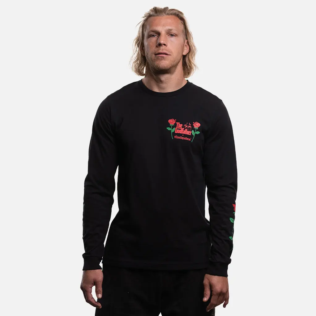 Contenders Clothing The Godfather Long Sleeve T-Shirt, Unisex Casual Vintage Top with Floral Graphic in Soft Ring-Spun Cotton, Officially Licensed