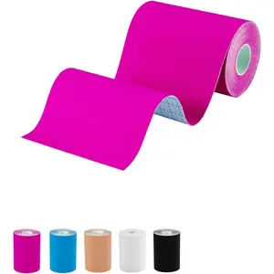 Extra Wide Kinesiology Tape, Pain Relief and Muscle Support for Back Shoulder Ankle Knee, Football Turf Tape for Turf Burn, 4 in x 16.4 Ft, Pink