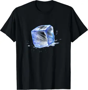 Unique Ice Tee Funny Shir - Cute Ice Cube With Splashes For Ice Lovers T-Shirt - 100% Cotton Men & Women Relaxed Fit T-shirt