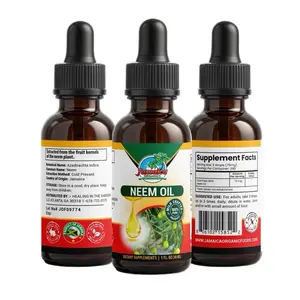 Jamaica Organics Neem Oil 100% Pure Wild Jamaican 30ml Vegan Dietary Supplement for Adults Herbal Benefits Skin, Hair & Nails