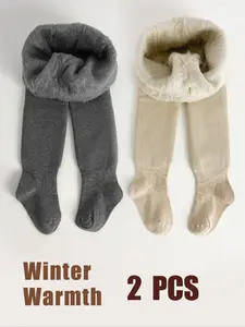 Women's Winter Warm Thermal Fleece Lined Leggings, Casual Plain Color Solid, Perfect for Sports & Daily Wear, Pack of 2, Comfortable & Stylish