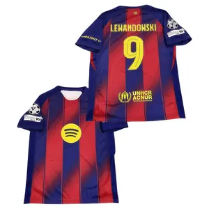 2025 2026 Home #9 Lewandowski Short Sleeve Soccer Jersey