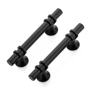 Ravinte Cabinet Pulls Kitchen Cupboard Handles with Round Base Matte Black Drawer Pulls Cabinet Handles