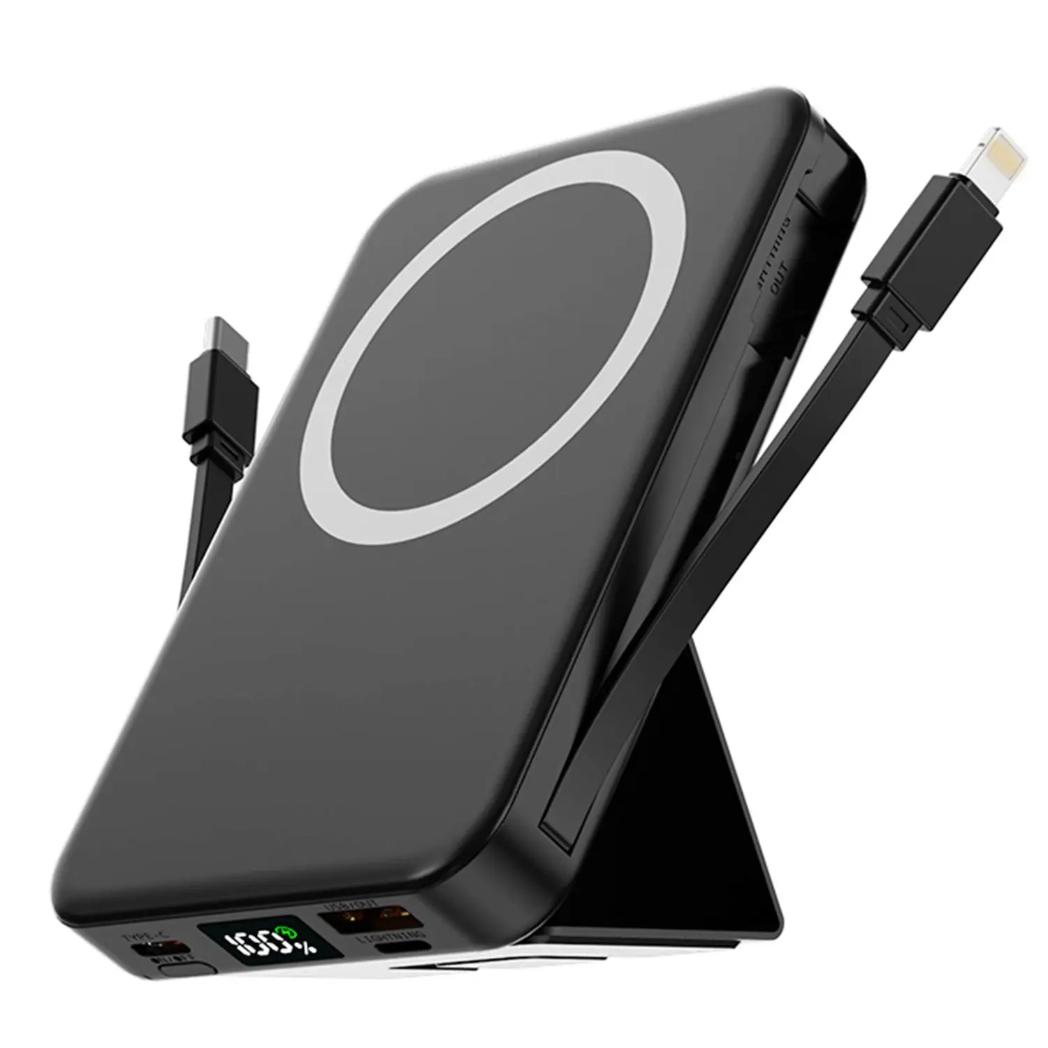 10000mah Magnetic USB Power Bank, LED Display 22.5W PD Fast Charging Wireless Charger Portable Mobile Chargeable Powerbank with Cable, Travel Battery Pack Portable Rechargeable Battery Compatible with iPhone 17/16/15/14/13/12 Pro/Pro Max