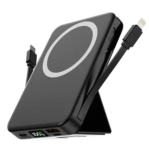 10000mah Magnetic USB Power Bank, LED Display 22.5W PD Fast Charging Wireless Charger Portable Mobile Chargeable Powerbank with Cable, Travel Battery Pack Portable Rechargeable Battery Compatible with iPhone 17/16/15/14/13/12 Pro/Pro Max