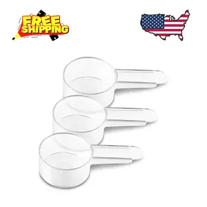 3 Pack Tablespoon Measuring Spoon Set with Short Handle Coffee Scoop - 1 Tablespoon (15 ML) Clear