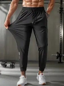 Men's Lightweight Breathable Summer Pants, Ice Silk Cool Fabric, Loose Fit, Multiple Colors, Drawstring Waist, Zipper Pockets