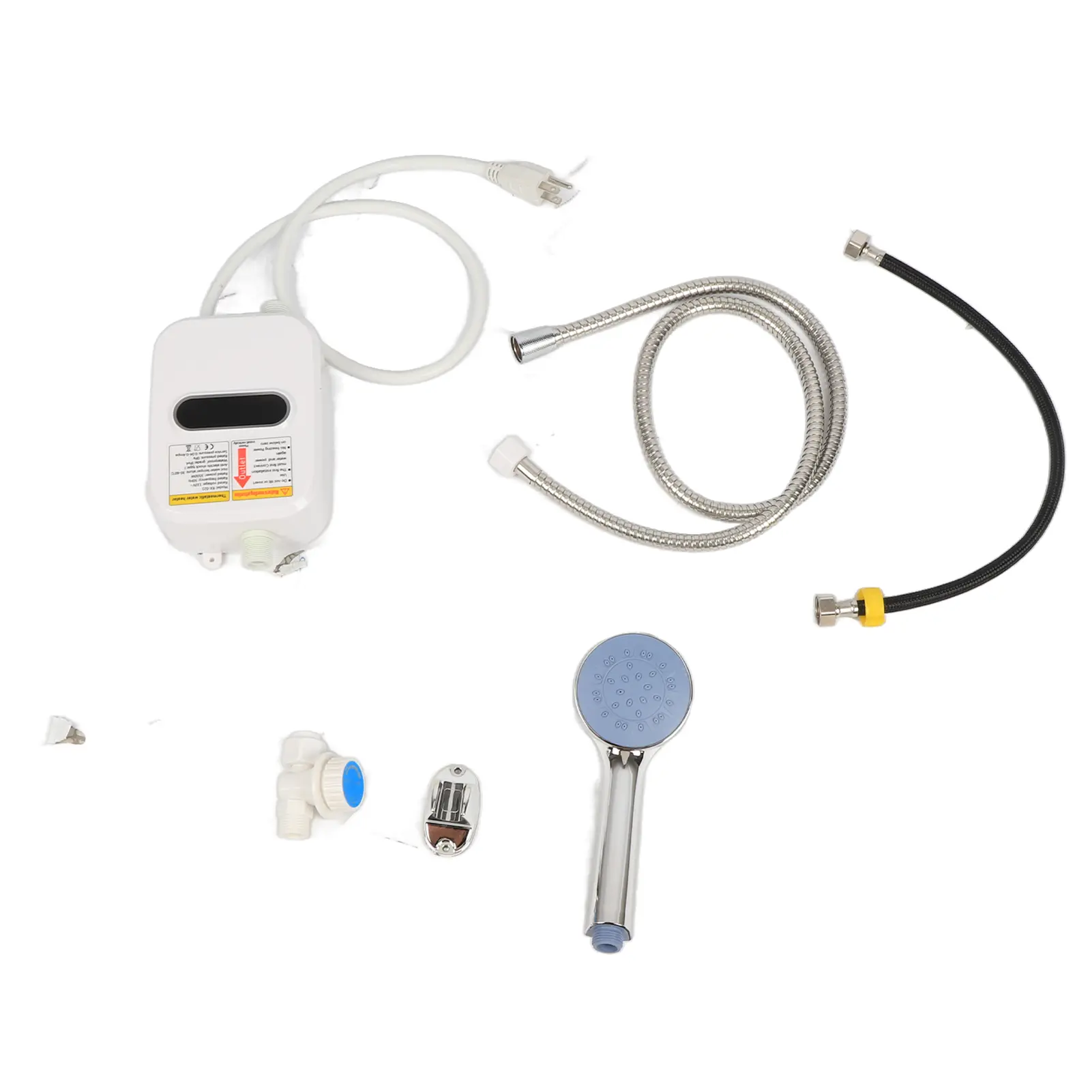 Small Instant Electric Water Heater Set with Bracket - Household Appliances, 3500W, 50Hz, LCD Temperature Display, IPX4 Rating, Automatic Heating