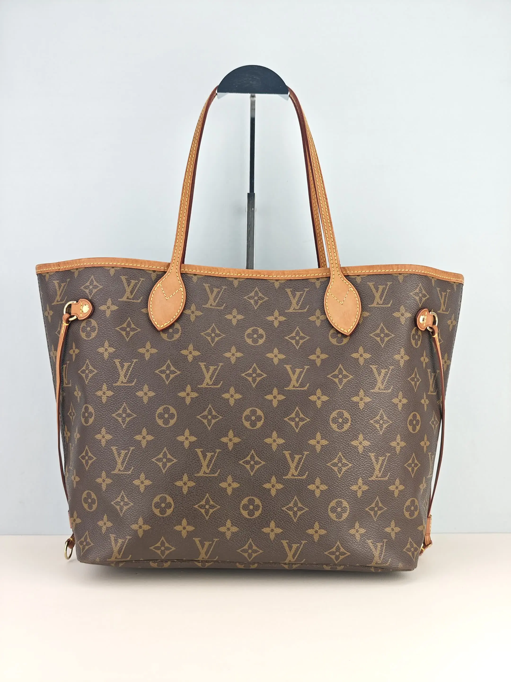 Pre-owned Monogram coated canvas with natural leather trim Shoulder Bags Louis Vuitton Neverfull MM Tote Bag【SF5112】