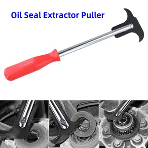 Oil Seal Extractor Puller Car Oil Seal Hook Disassembly Tool Double Headed Screwdriver Puller Red & Black Plastic Alloy