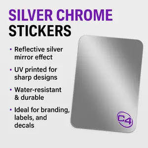 Custom Stickers – Design Your Own with Our Easy Online Tool! - Silver Chrome