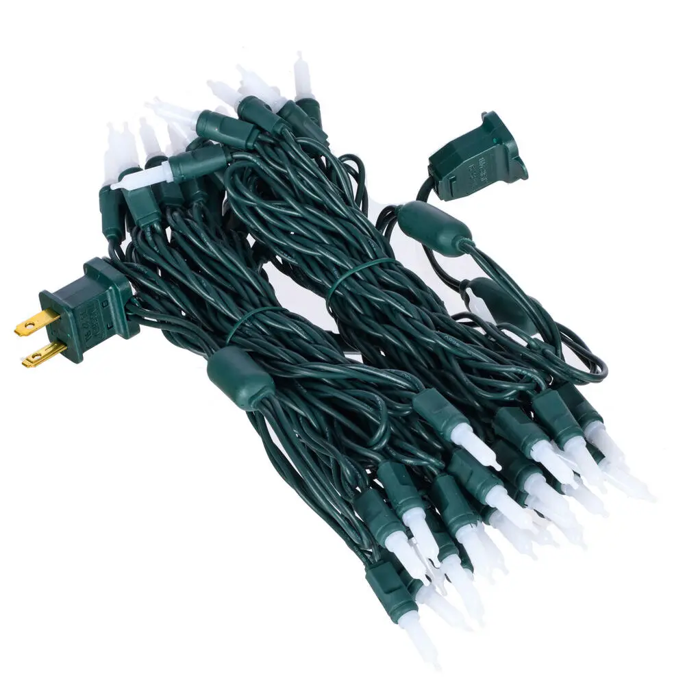 212 MAIN Plastic Frosted Single Mold Warm Toned LED Christmas Lights Set - 50-Count, 6in x 25ft, Fairy Holiday Lights, Home Decor Ornament for Household Christmas Decorations, Italian, Led Lighted