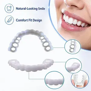 [Beautiful shiny smile veneers] Snap in dentures for  Instantly Cover Gaps & Stains & Yellow tooth , Easy to Use and Comfortable Fit - Party in Style with a Confident Snap Protect Your Teeth, Bad Teeth Alternative