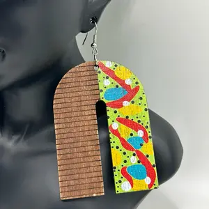 U shaped Fashion Wood Earrings Ethnic Elegant Casual