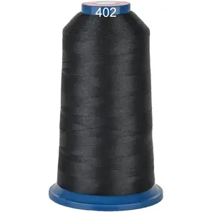 Polyester 40WT Embroidery Thread 4000M(4374Y) for Commercial Multi Needle and Single Needle Embroidery Machine Black 0402