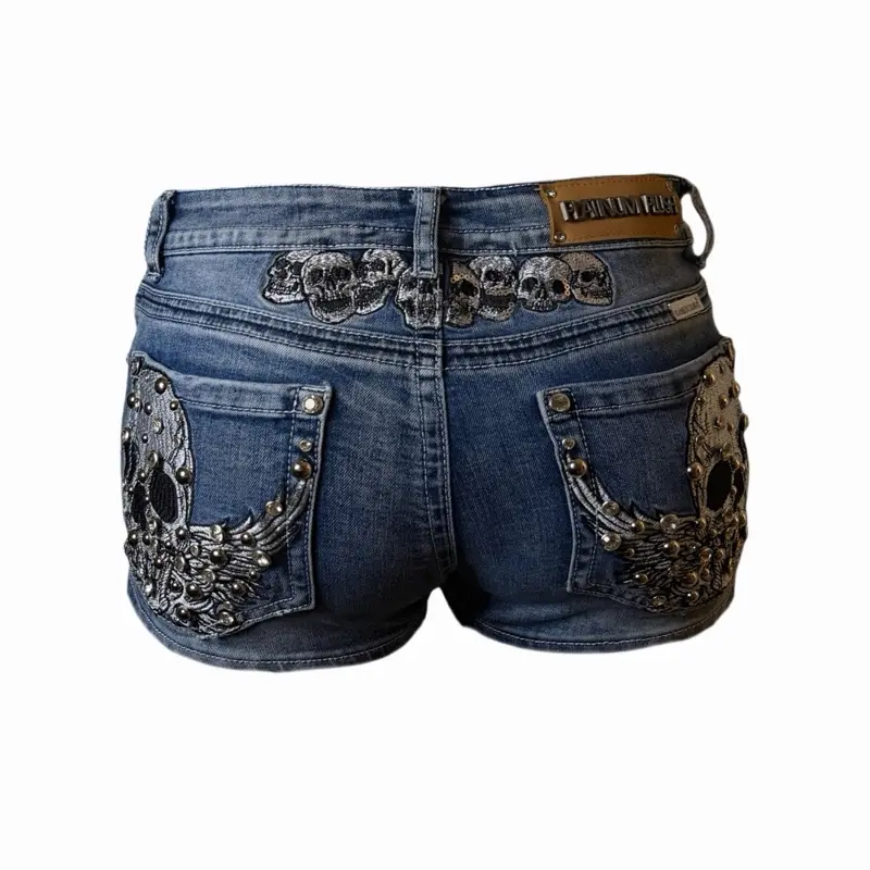 Tramp stamp skull shorts