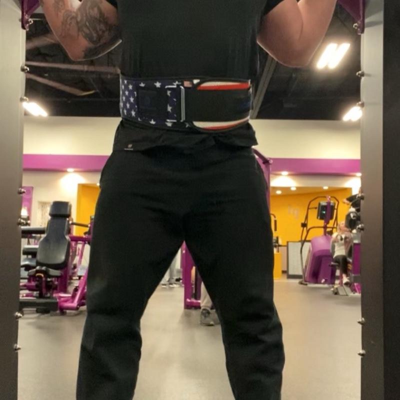 BUFF American Neoprene Weight Lifting Belt 6 Inch Width with American Flag Design and Adjustable locking strap.