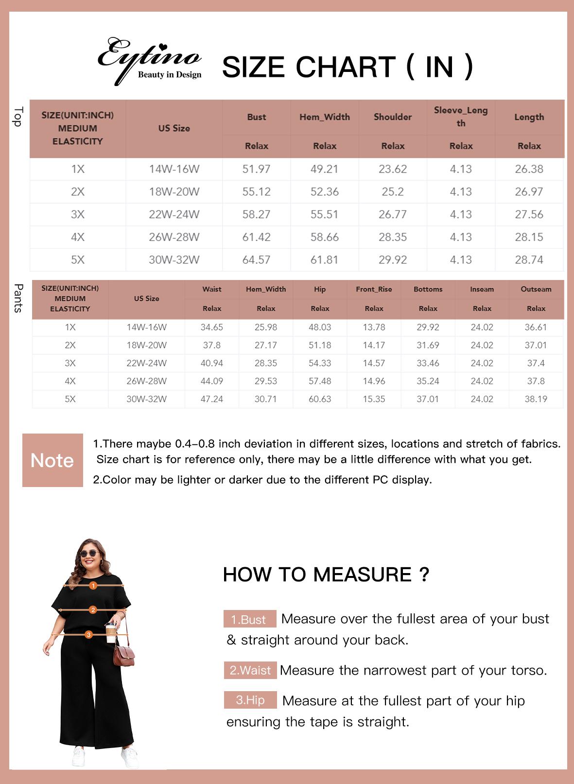 Eytino Womens Plus Size Sweatsuits Casual Short Sleeve Tops High Waist Wide Leg Pants 2 Piece Tracksuit Lounge Sets(1X-5X)