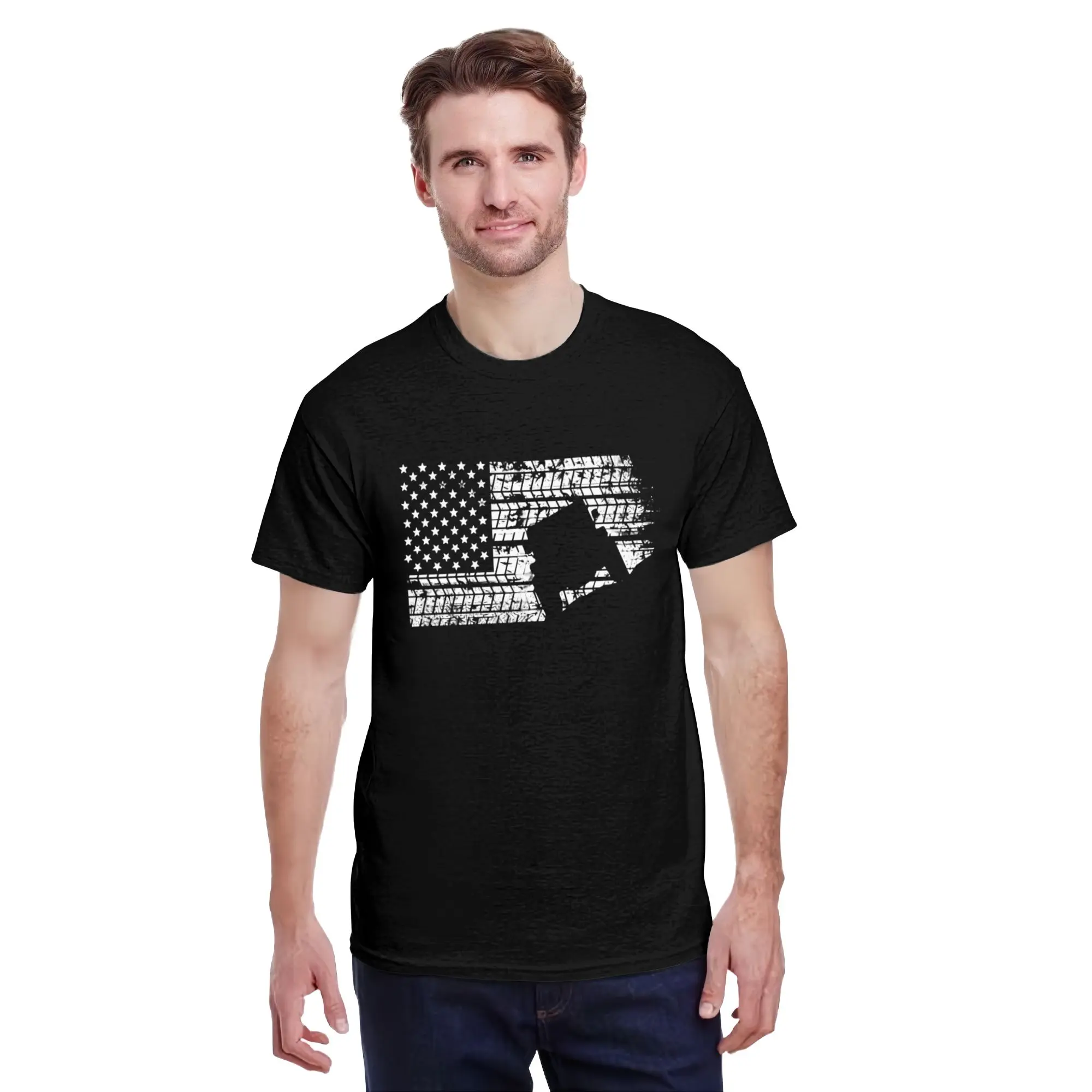 Menswear Men's Short Sleeve ATV-QUAD Off-Road Vehicle Graphic T-Shirt - Retro Print, Comfortable Casual Tee for Motorcycle & Quad Riding Enthusiasts