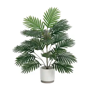 Artificial Palm Leaves Plant, 1/2 Pack, 29.5in Large Fake Tropical Palm Tree, No Pot, Realistic Faux Cycad Plant, UV Resistant, No Fade, Indoor Outdoor Home Office Garden Wedding Party Decor, Greenery Wall Decoration